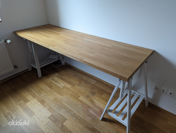 Большой письменный стол - рабочая поверхность Ikea на подста (фото #1)