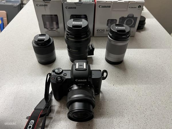 Canon M50 + объектив в комплекте, 85 мм 1,8, 32 мм 1,4, 18-1 (фото #1)