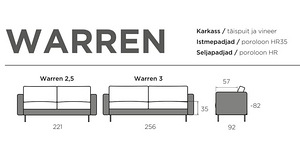Diivan Warren 2,5, Rave mööbel (5 foto / 6)
