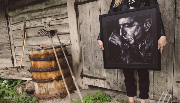 Leonard Cohen trükitud kunstiteos (foto #1)