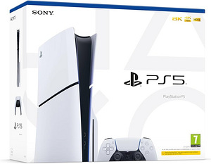 PS5 Slim Disc + 2 Controllers (White & Blue)