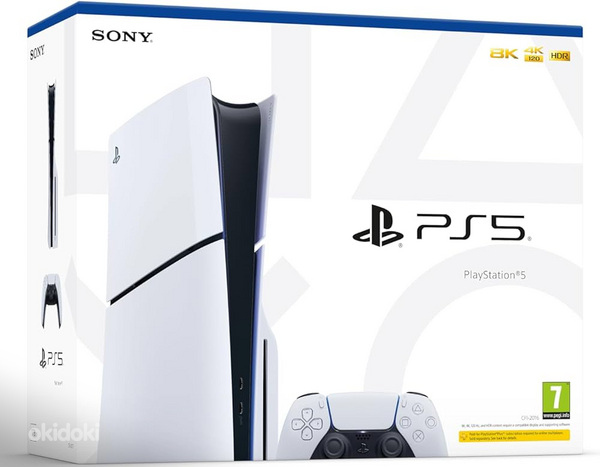 PS5 Slim Disc + 2 Controllers (White & Blue) (foto #1)