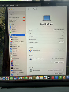 Apple Macbook Air 15 M3 2024 8/256 Mignight ENG, аккумулятор 100% (3 фото из 4)