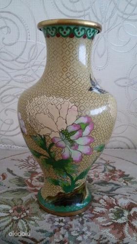 Бронзовые вазы с эмалью, 2шт (фото #3)