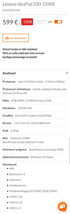 Sülearvuti Laptop Lenovo IdeaPad 330-15IKB (3 foto / 3)