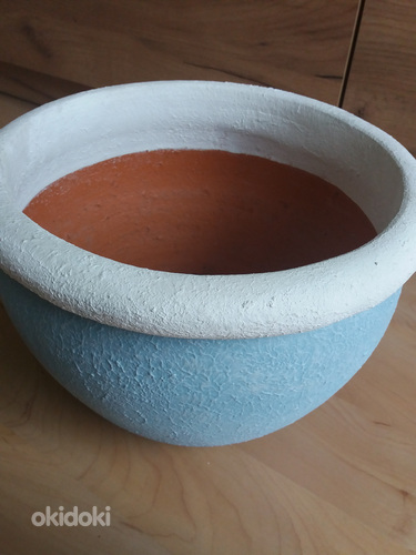 Новый керамический горшок красивого небесного цвета 25х30 см (фото #6)