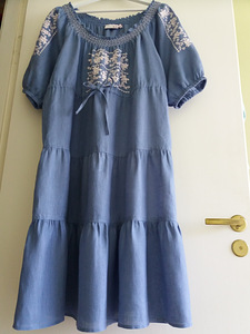 100% лён! Платье в народном стиле, с вышивкой M /L /XL.