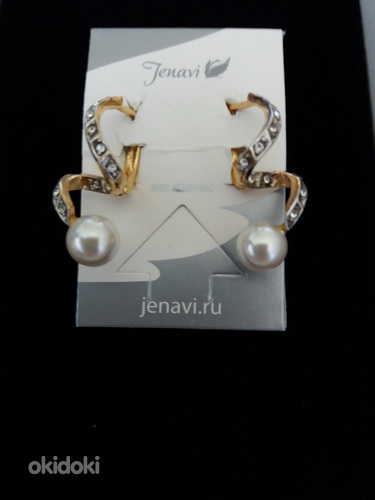 Дизайнерские серьги бренда "Jenavi" со стразами Swarovski. (фото #3)