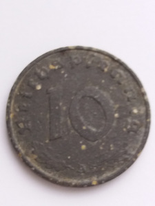 10 Reichspfennig (reichspfennig) 1943 A Saksamaa, 3. Reich. (2 foto / 9)