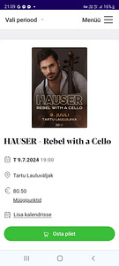 HAUSER - Бунтарь с виолончелью 09.07.24 19:00 Билет