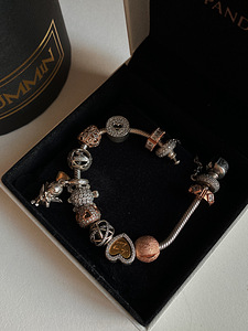 Pandora käevõru + 12 amuletti + karp (2 foto / 2)