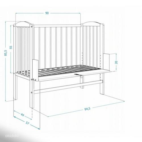 NEW BABY CROWN BED POCKET 3IN1 95X57 + МАТРАС (фото #2)