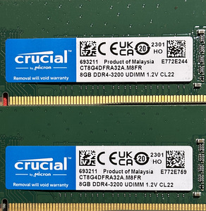 Operatiivmälu 16GB (2x8GB) Crucial DDR4-3200 (3 foto / 3)