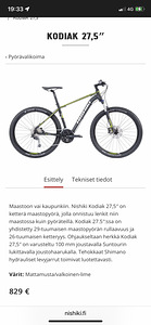 Maastikuratas Nishiki Kodiak 27.5 “ ( M ) - heas korras ! (10 foto / 10)
