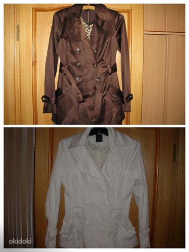 Куртка /пальто белое/коричневое, новое, размер M (фото #1)