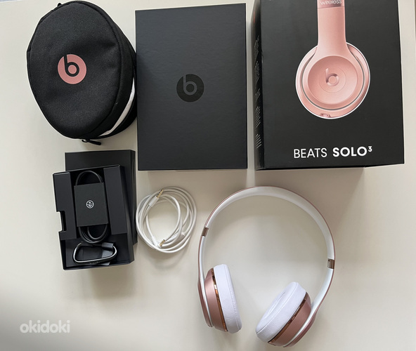 Beats Solo 3 Wireless наушники розовые - полный комплект