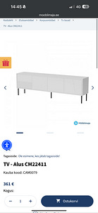 Valge Tv aluskapp 200cm (5 foto / 5)
