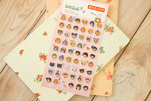 Smile Puffy kawaii cute cartoon kids stickers