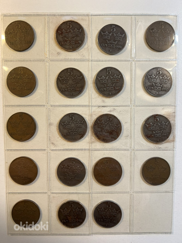 Шведские монеты, монета, Sverige, Svenska, Krone, Ore lot2