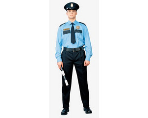 Рубашка охранника, голубая, длинный рукав