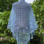 Голубой треугольный шарф Хаапсалу из шерстяной пряжи (фото #2)