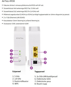 Telia Smart WIFI seade AirTies 4930 - WIFI leviala laiendaja (7 foto / 9)