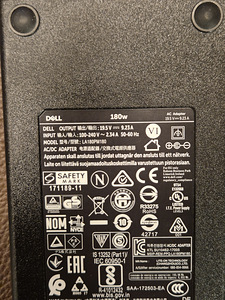 Dell laadija / adapter 180W (19.5V 9.23A 7.4mm) (2 foto / 3)