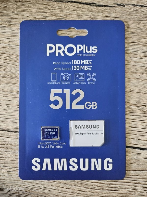 Samsung microSDHC PRO Plus 512GB + SD adapter - Sillamäe, Ida-Virumaa - Aksessuaarid, Mälukaardid osta ja müü – okidoki