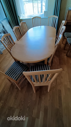 Продам большой обеденный стол из массива дерева и 12 стульев (фото #5)