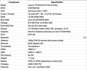 Lenovo ThinkPad E14 Gen 6 (Intel) (6 foto / 6)