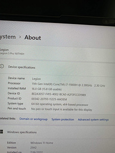 Müüa sülearvuti Lenovo Legion 5 Pro (2 foto / 6)