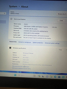 Lenovo IdeaPad 3 17'3, RYZEN5 5500U , RAM 8GB DDR4,256 SSD. (3 foto / 3)