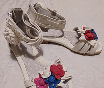 Белые туфли с цветочным рисунком, размер 25