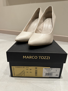 Белые, кремовые туфли Marco Tozzi (2 фото из 4)