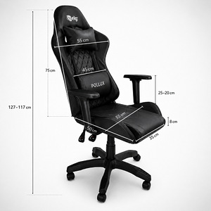 Игровое кресло с LED-подсветкой, чёрное (3 фото из 3)