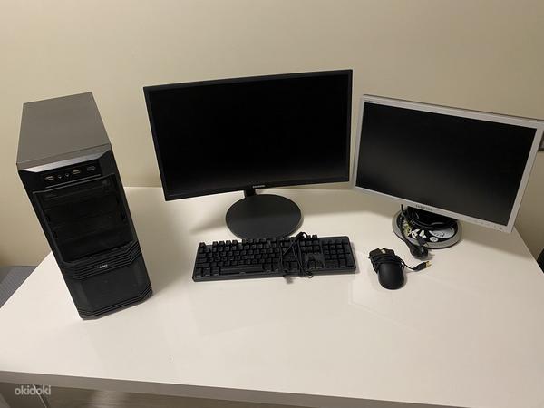 Lauaarvuti komplekt (arvuti, 2x monitori, hiir, klaviatuur) (foto #1)