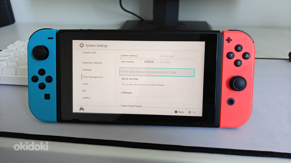 Nintendo Switch V1 32GB + Pro Controller +2 mängu +kandekott (foto #3)