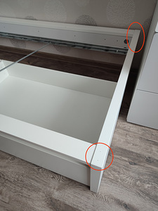 MALM IKEA voodiraam 90x200 cm +2 voodikasti, valge (5 foto / 8)