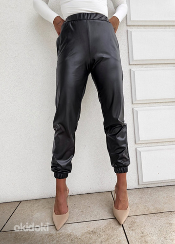Новые женские кожаные брюки XS, L (фото #3)