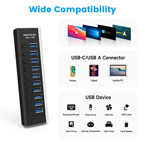 10 Port Powered USB 3.1 HUB RSH-A10S (2 foto / 3)