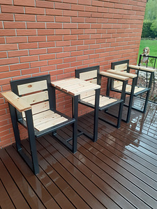 LOFT stiilis mööbel (metall, puit) (10 foto / 10)