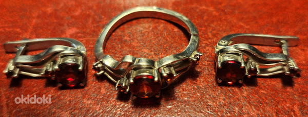 Серьги и кольцо серебро 925 пробы (фото #4)