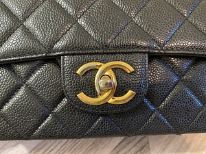 Authentic Chanel 2.55 Medium Double Flap Bag Black Caviar (10 foto / 10)