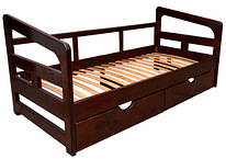 Підліткове ліжко з дерева з ящиками Лаура