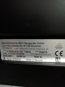 Siemens integreeritav espressomasin (4 foto / 4)
