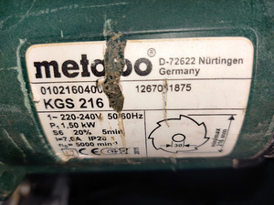 Metabo ketassaag (rikkega) (3 foto / 3)