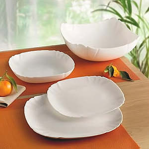 Посуда белая для общепита Квадратная форма