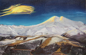 Картина "Гора Эльбрус" холст, масло 870х570мм