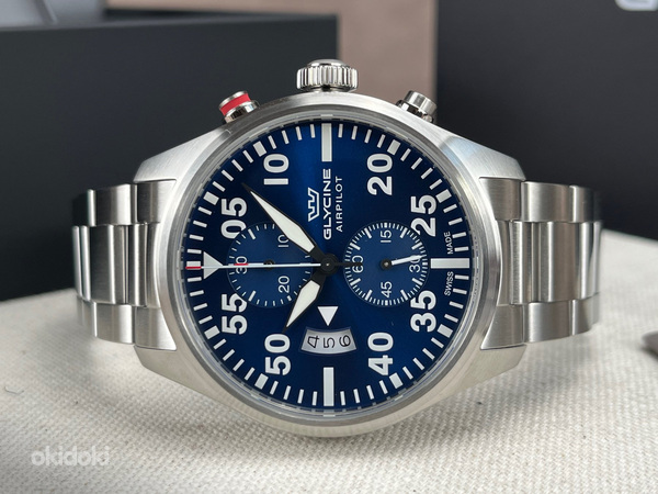 Новые мужские часы Glycine Airpilot Chronograph Date (фото #8)