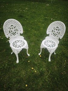 Retro Vintage Round Cast Aluminium Garden Chair (1 foto / 10)